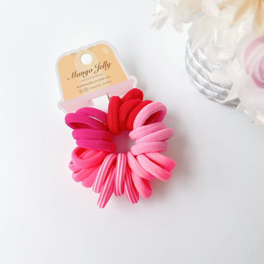 MANGO JELLY Metal Free Hair Ties (3cm) - Just Pink 24P - One Pack